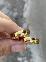 Par de alianças tungstênio 6mm Banhada a ouro 18k 14 ao 33