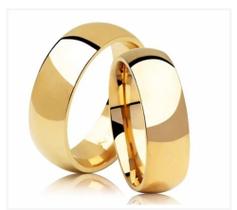 Par de alianças tungstênio 6mm Banhada a ouro 18k 14 ao 33 Par de alianças tungstênio 6mm Banhada a ouro 18k 14 ao 33