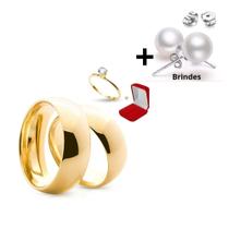 Par de alianças Tungstênio Banhada a ouro 18k 6mm Par de alianças Tungstênio Banhada a ouro 18k 6mm