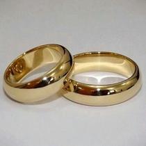 Par de alianças tungstênio revestidas a ouro 18k 6mm tradicionais