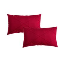 Par de Almofada Retangular Suede Drapeada Baguete 30x50
