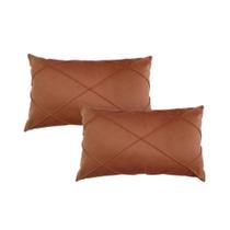 Par de Almofada Retangular Suede Drapeada Baguete 30x50
