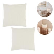 Par De Almofadas Bege Texturizadas Boho Chic 43x43cm Sala Cama