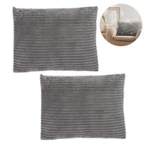 Par De Almofadas Decorativas Cinza Retangulares Multiuso 45x60cm Toque Aveludado Par De Almofadas Decorativas Cinza Retangulares Multiuso 45x60cm Toque Aveludado