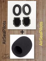 Par de almofadas espuma Para Headset Bose A10 E A20 Aviation Com Espuma do Mic