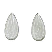 Par de Ametista Verde Natural Facetado Rose Cut Formato Gota Dimensões (LxC) 31x14 mm