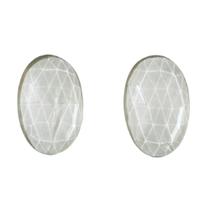 Par de Ametista Verde Natural Facetado Rose Cut Formato Oval Dimensões (LxC) 25x16 mm