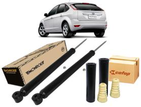 Par de Amortecedores Traseiros Novo MONROE com Kit de Batentes COFAP Focus Hatch e Sedan 2009 a 2013
