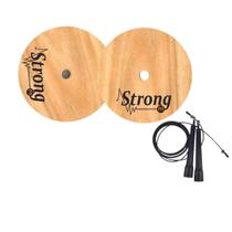 Par De Anilha De Madeira Para Exercício Funcional + Corda De Pular Par De Anilha De Madeira Para Exercício Funcional + Corda De Pular