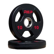 Par de Anilhas Olímpicas REP 10 lb Revestidas em Borracha