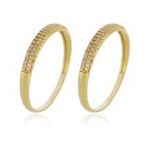 Par de Aparadores Meia Aliança Fino Banhado a Ouro 18k