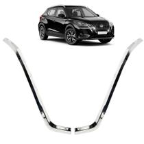 Par de Aplique Cromado Grade Dianteira Adaptável para Kicks 2022 2023 2024 Par de Aplique Cromado Grade Dianteira Adaptável para Kicks 2022 2023 2024