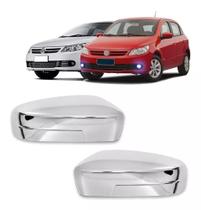 Par de aplique cromado retrovisores - LE e LD Gol / Voyage G5 / Fox / Polo / Golf