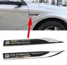 Par De Aplique Emblema Metal Lateral Para Paralamas Volkswagen Golf Jetta Passat Gol Jetta Voyagem