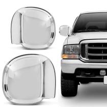 Par De Apliques Cromados Retrovisor F-250 99/11, Lado Esquerdo e Direito Par De Apliques Cromados Retrovisor F-250 99/11, Lado Esquerdo e Direito