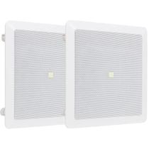 Par de Arandelas de Embutir JBL 6FR1Q com Woofer 6" Full Range 50W RMS Quadrada Branca