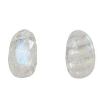 Par de Arcoiris Natural Facetado Rose Cut Formato Fancy Dimensões (LxC) 14x8 mm Par de Arcoiris Natural Facetado Rose Cut Formato Fancy Dimensões (LxC) 14x8 mm