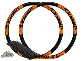 Par de Aro 26 e Raios Vzan Vmaxx LT MTB Para Disco 36 Furos