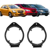 Par de Aro Adaptador para Alto Falante 6" GM Onix Prisma Cobalt Spin Instalação Fácil Som Automotivo