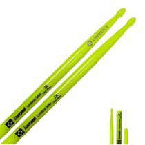 Par de Baquetas de Fibra para Bateria Liverpool - Modelo Neon Fluorescente Verde em Tamanho 7A