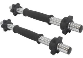 Par de Barras para Halter 40 cm Cromadas com Rosca Pegada Emborrachada Par de Barras para Halter 40 cm Cromadas com Rosca Pegada Emborrachada