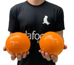 Par de Bolas de Peso Tonning Ball Heavy Vollo VP1061 1Kg 11,5cm Cada Laranja