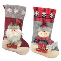 Par De Botas Meia Decoração Enfeite Natal Boneco Neve Papai Noel Par De Botas Meia Decoração Enfeite Natal Boneco Neve Papai Noel