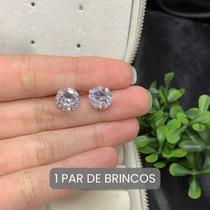 Par De Brinco 10mm Pedra Zircônia Prata 925 Legítima Unissex