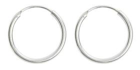 Par De Brinco Argola Masculina Unissex Com 2Cm Prata 925