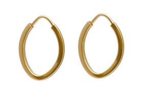 Par de Brinco Argola Oval em Ouro 18k