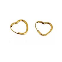 Par De Brinco De Argola Coração Ouro 18k 750 1,3cm Par De Brinco De Argola Coração Ouro 18k 750 1,3cm