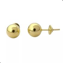 Par De Brinco De Bola 9mm Ouro 18k - 750 Grande Adulto