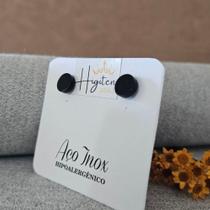 Par de Brinco Falso Alargador Masculino Aço Inox Preto Não Desbota Não Enferruja