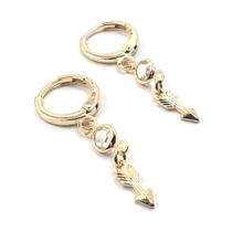 Par de Brinco Flecha com Zircônia Banhado Ouro