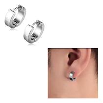 Par De Brinco Masculino Argola Aço Cirúrgico 4mm Barato