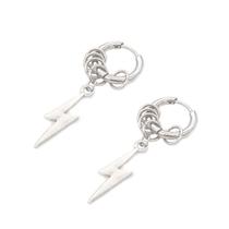 Par de brinco masculino de raio aço inox prata com argolinha 12mm antialérgico qualidade Par de brinco masculino de raio aço inox prata com argolinha 12mm antialérgico qualidade