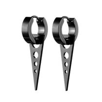 PAR DE BRINCO Triangular Triângulo argola preta EM AÇO INOX Titânio preto CONE