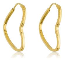 Par De Brincos Argola Coração Ouro 18k 750 Reforçado