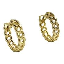 Par De Brincos Argola Elo Grumet Ouro 18k Par De Brincos Argola Elo Grumet Ouro 18k