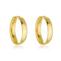 Par De Brincos Argola Grossa Pequena Reforçada Ouro 18k 750 Par De Brincos Argola Grossa Pequena Reforçada Ouro 18k 750