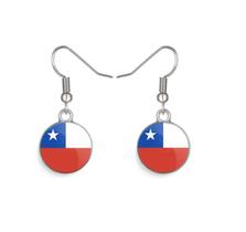 Par de Brincos Bandeira do Chile Par de Brincos Bandeira do Chile