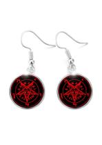 Par de Brincos Baphomet Pentagrama Invertido Lilith Samael