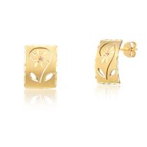 Par De Brincos De Chapinha Com Detalhes Vazada Ouro18k Ab115