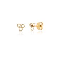 Par De Brincos De Flor Baby Em Ouro 10k Ab148