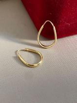 Par de Brincos de Ouro 18k Argola Gota Boleado 2mm 1,6cm Gardenia Joias Par de Brincos de Ouro 18k Argola Gota Boleado 2mm 1,6cm Gardenia Joias