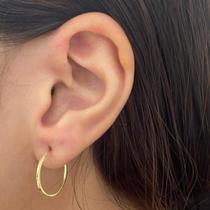 Par de Brincos de Ouro 18k Argola Redonda 1mm 1,6cm Gardenia Joias