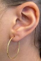 Par de Brincos de Ouro 18k - Argola Redonda 1mm - 2,8cm - Gardenia Joias