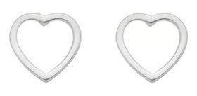 Par De Brincos De Prata Coração Vado Grande Prata 925 Par De Brincos De Prata Coração Vado Grande Prata 925