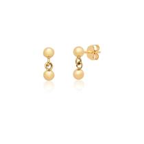 Par De Brincos Duas Bolinhas Em Ouro 10k Ab67