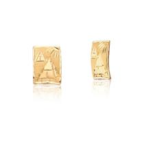 Par De Brincos Escrava Egípcia De Chapinha Em Ouro 18k Ab10